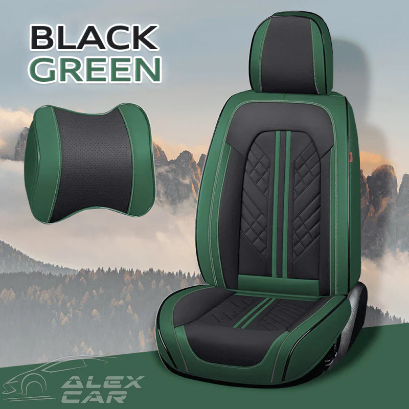 Zetas Car Seat Cushion Full Set Universal Waterproof Breathable Vehicle Leather Cover for Cars, SUV, Pick-up Truck