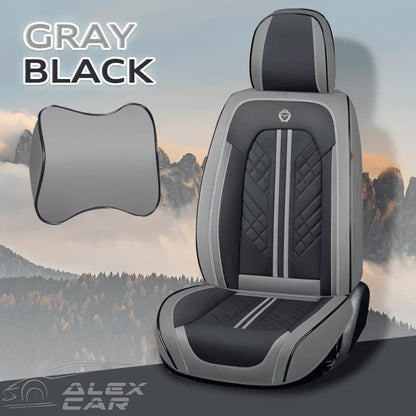 Zetas Car Seat Cushion Full Set Universal Waterproof Breathable Vehicle Leather Cover for Cars, SUV, Pick-up Truck