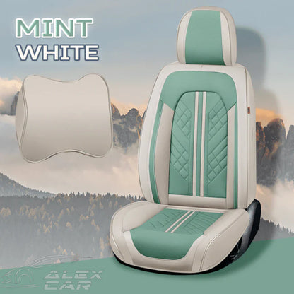 Zetas Car Seat Cushion Full Set Universal Waterproof Breathable Vehicle Leather Cover for Cars, SUV, Pick-up Truck