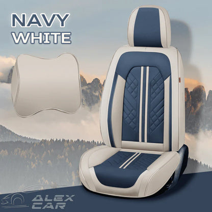 Zetas Car Seat Cushion Full Set Universal Waterproof Breathable Vehicle Leather Cover for Cars, SUV, Pick-up Truck